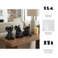 thumbnail image 6 of Contemporary Resin Elephant Objects for Home Accent - Ornaments for Bathroom, Office, Room and Living Room Display - Sculptural Figurine for Shelf or Coffee Table Decor - Set of 3, 6", 6", 5", Black, 6 of 13