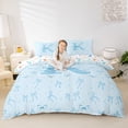 thumbnail image 3 of Erosebridal Cute Bow Initial K Girl Twin Bedding,Blue Bow Tie Letter Monogrammed Duvet Cover Set For Teens,Breathable Home Decor,2pcs,No Comforter, 3 of 5