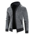 thumbnail image 2 of Mens Cardigan Sweaters Casual Long Sleeve Knitted Sweaters Zip Up Hooded Jackets with Pocket Winter Sports Outerwear, 2 of 3