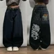 thumbnail image 1 of Pantalones vaqueros con estampado gótico Retro para mujer, pantalón holgado de pierna ancha y recta, estilo Hip Hop americano, Y2K, Unisex, 1 of 5