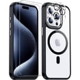 thumbnail image 2 of Temdan Funda Magnética para iPhone 15 Pro Max Transparente, [Compatible con Magsafe][2 Piezas Protector de Pantalla de Vidrio+Protector de Lente de Cámara] [No Amarillea] Delgada a Prueba de Golpes pa, 2 of 4