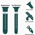 thumbnail image 4 of KOMI Thin Silicone Band Compatible with Apple Watch 41mm 38mm 40mm 45mm 42mm 44mm,Slim Narrow Replacement Sport Strap Wristband for iWatch Series SE 9 8 7 6 5 4 3 2 1 Women Men, Forest Green, 4 of 8