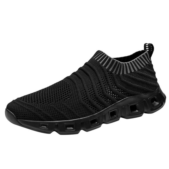 Sngxgn Mens Running Shoes Non Slip Walking Workout Fashion Sneakers(Black,40)