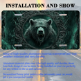 thumbnail image 3 of 1 Pcs 2D Flat License Plate Covers & Frames, Angry Bear in Celtic Frame For Decorative Front, Waterproof For Decoration Aluminum License Plate Covers & Frames Cover For Men Women, 12" X 6", 3 of 7