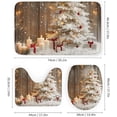 thumbnail image 3 of Juego de 4 cortinas de ducha con diseño de árbol de nieve, con alfombrillas, tapa de inodoro y alfombrilla de baño, decoración rústica retro para baño, cortinas de ducha, 72 x 72 pulgadas, 3 of 8