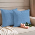 thumbnail image 3 of Outdoor Waterproof Pillow Covers Blue Vintage Linen Decorative Throw Pillow Protectors,Pillowcase Cushion Cases for Patio Sofa Garden Couch,18x18in,Pack of 2, 3 of 14