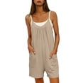 thumbnail image 6 of Hurxie Womens Rompers Jumpsuits Summer Vacation Beach Outfits Shorts Overalls Jumpers Casual Soft Cruise Cute Clothes Beige,XL, 6 of 8