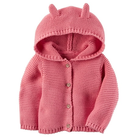 - Carters Baby Girls Hooded Cardigan Pink