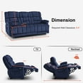 thumbnail image 4 of MCombo 3 Seat Power Reclining Sofa with Drop Down Table for Living Room, Heat, Vibration, USB Ports, Navy Blue, 4 of 8