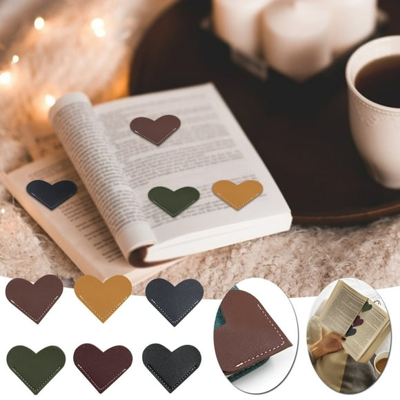 Cuero Color sólido Amor Marcador Libro Página Clip Viento Libro Esquina Cubierta protectora Wmkox8yii hjk603