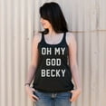 thumbnail image 2 of Women's CHIN UP Oh My God Becky  Racerback Tank Top Black Heather Medium, 2 of 4