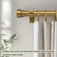thumbnail image 4 of Warm Gold Curtain Rods for Windows 72 to 144 Inches Adjustable Length Heavy Duty 1" Diameter Brass Window Curtain Rod with Solid Metal Finials for Outdoor Farmhouse Bedroom Kitchen Living Room, 4 of 8