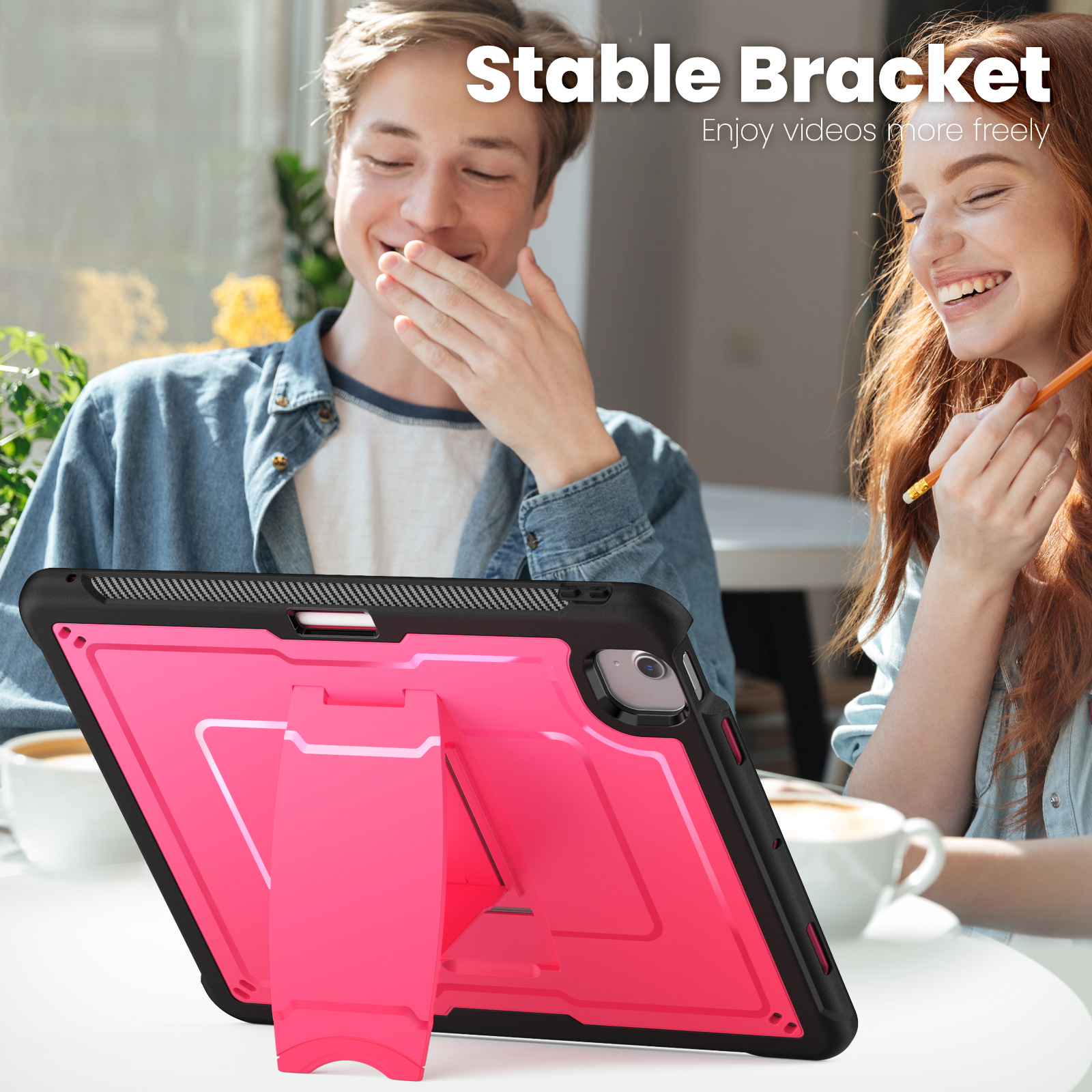 Allytechgroup Case for Apple iPad Air 13 Inch M2 2024 with Pencil Holder/ Support Pencil 2nd & Magnetic Attachment Wireless Charging Kickstand Hard PC + Soft TPU Shockproof Stand Rugged Cover, Rose