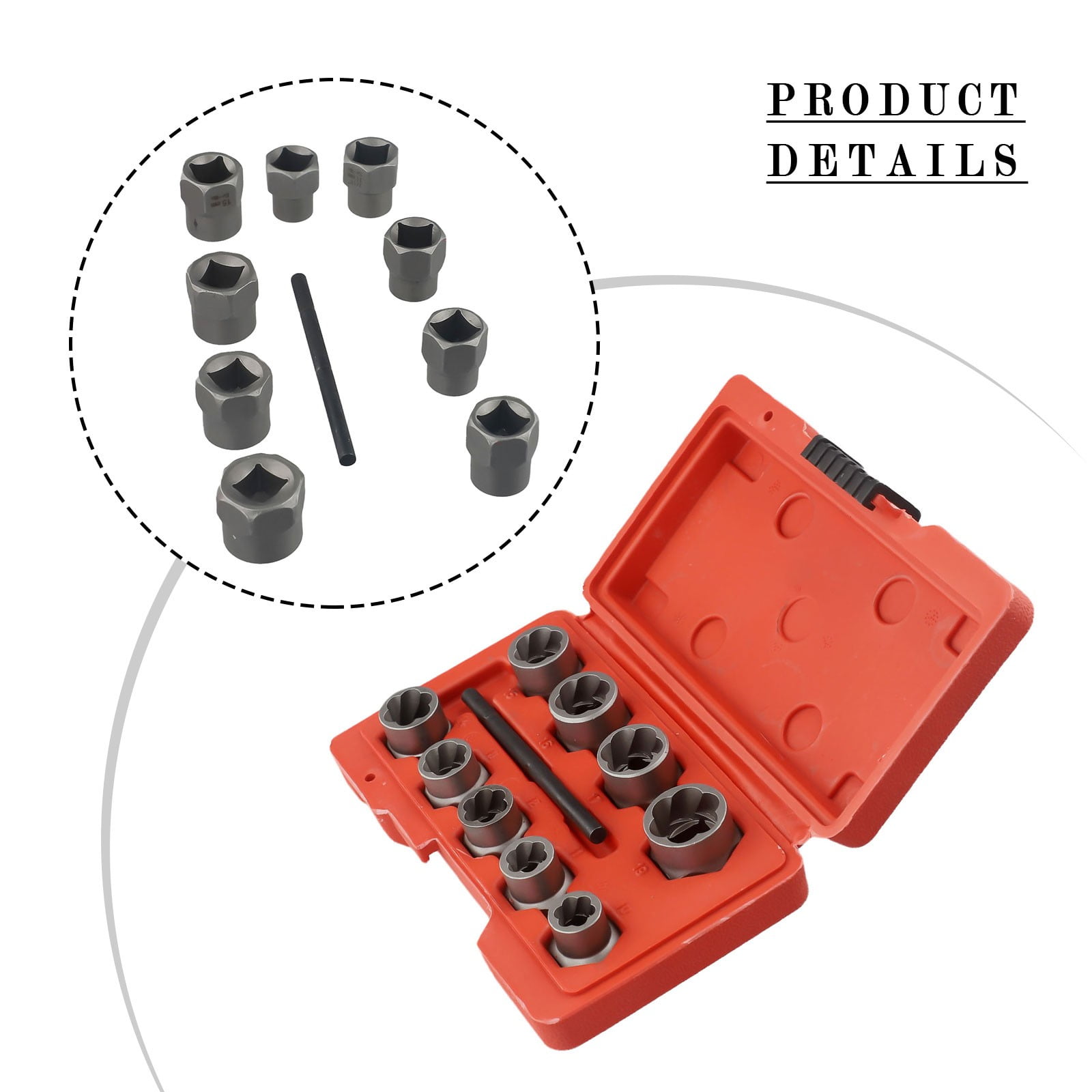 Professional Grade 12 Piece Bolt Extractor Socket Set Nut Remover Drive