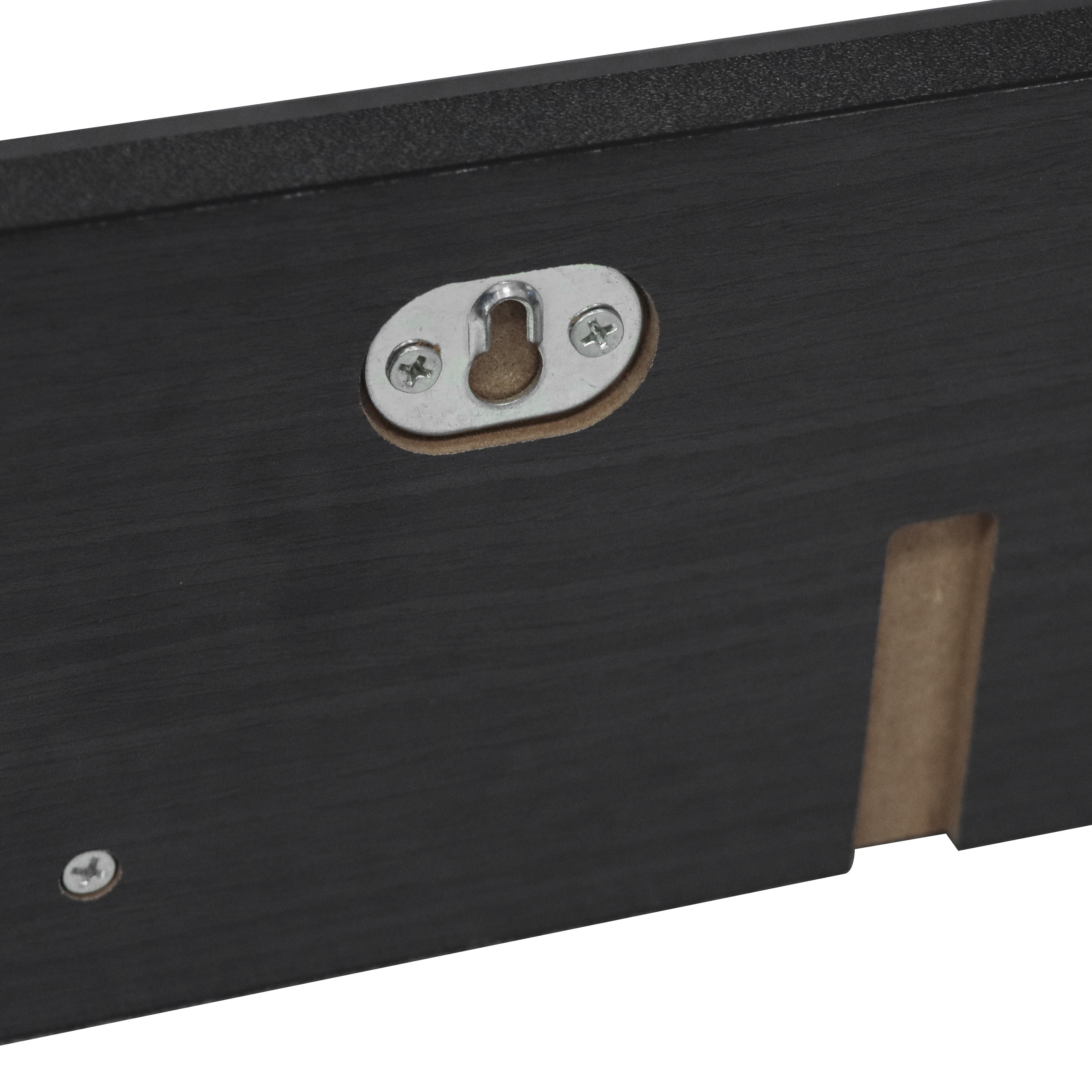 Better Homes & Gardens 28” Black Shelf with Black Metal Hooks