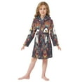 thumbnail image 6 of FORMRS Niños Bathrobe Unisex Hooded Robe Soft Plush Pajamas Sleepwear, Size 2-3T, Brown Abstract Eagle, 6 of 7