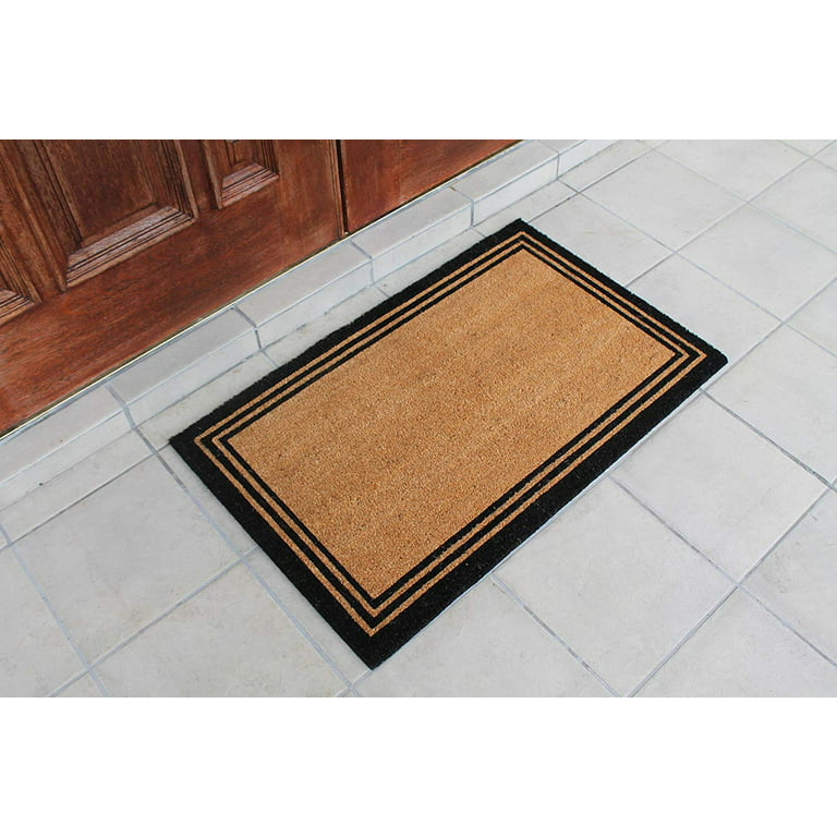 A1HC Large Door Mat, Natural Rubber, 24”x57”, Ideal for an entryway,  Scrapes Shoes Clean of Dirt & Grime, Heavy Duty Doormat for Indoor Outdoor  use