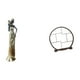 thumbnail image 1 of Figura de mujer africana, estatua de resina con soporte de madera. Pieza de colección artística. Adorno tribal artesanal, ideal para el hogar, la ofic, 1 of 8