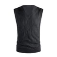 thumbnail image 1 of ameIAEA Men's Sweater Vest V Neck Cable Knitted Sleeveless Solid Color Pullover Sweater Fall Winter, 1 of 3