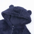 thumbnail image 4 of Ruyang Baby Cute Bear Fleece Snowsuit Newborn Boys Girls Winter Warm Hooded Jumpsuit Plain Zip Up Onesie Furry Outfits, 4 of 9