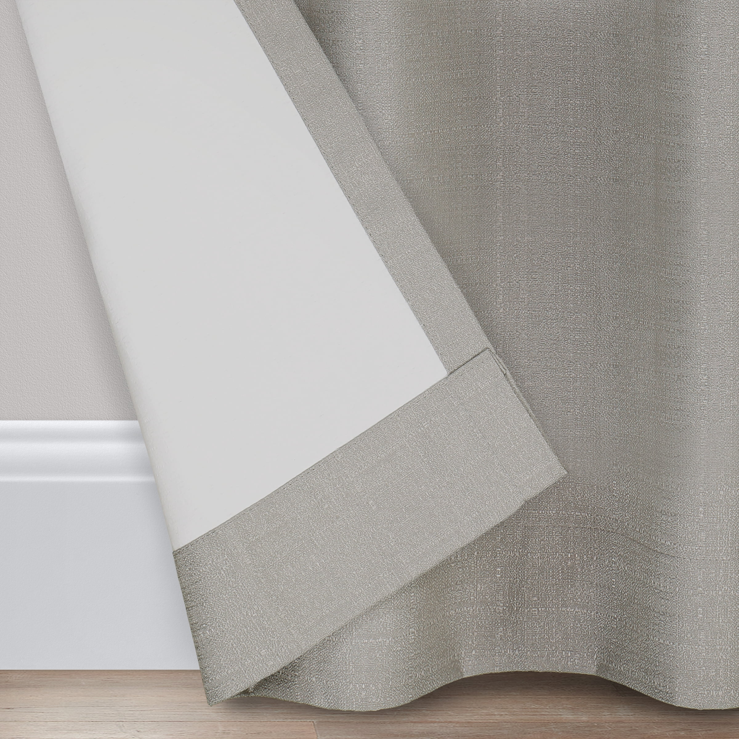 (2 pack) Eclipse Samara Solid Blackout Curtains, Single Curtain Panel, 54 Inch Long Blackout Curtains, 37" W x 54" L, Gray