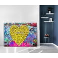 thumbnail image 2 of VELVET Large Banksy Street Decor Poster Canvas Graffiti Wall Art I Loved You Yellow Love Heart Wall Art Canvas Prints and Painting Home Wall Decor Office Graffiti Art Easy to Hang 24x20inch Framed, 2 of 6