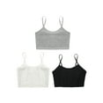 thumbnail image 3 of Eandarui Kids Girls 3 Pack Camisole Tank Tops Spaghetti Strap Crop Shirt Basic Solid Color Cami Vest Black&White&Grey M, 3 of 5