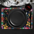thumbnail image 5 of Day of The Dead Skull Placemats Mexican Style Table Mats Colorful Flower Skull Table Placemat Heat-Resistant Dinner Mats for Dia De Los Muertos Halloween Home Kitchen Supplies, 4Pcs, 5 of 5