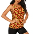 thumbnail image 2 of Fotbe Sunflowers On Red Womens Loose Fit Casual Flowy Slim-Fit Tank Tops Athletic Round Neck Trendy Sleeveless Summer Tops for Gym and Yoga-, 2 of 7