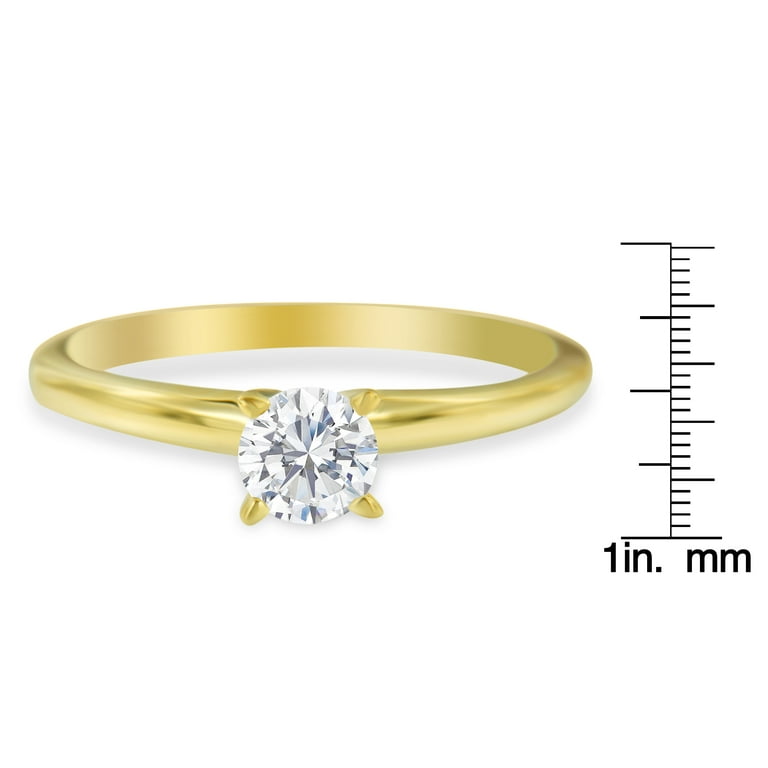 14k Yellow Gold 0.44ct TDW Round cut GIA Certified Diamond