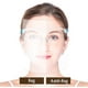 thumbnail image 3 of Paquete de 10 viseras faciales transparentes de plástico resistentes, visera protectora de cara completa, protector facial, película protectora que se debe despegar, 3 of 3