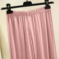 thumbnail image 4 of Ecqkame Women's Pajama Capri Pants High Waisted Wide Leg Lounge Pants Lightweight Comfortable Home Pant with Pockets Pink L, 4 of 5