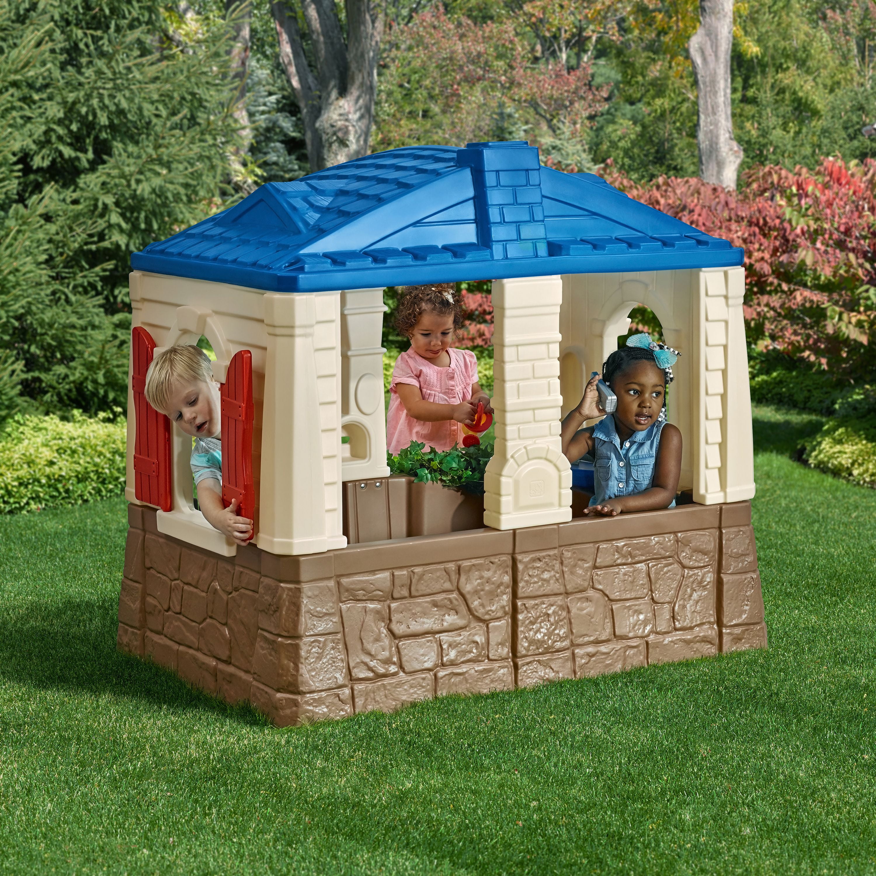 Finders Step2 Neat And Tidy Cottage Blue Playhouse For Toddlers