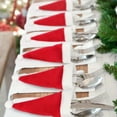 thumbnail image 3 of 10-Pack Mini Red Santa Hats, Christmas Table Decor Silverware Holders & Cup Covers, Reusable Holiday Party Decorations for Festive Dining Home Celebration, 3 of 9