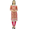 thumbnail image 2 of Bimba 3/4 Sleeve Designer Ladies Tunic Double Layer Chic Printed Ethinc Kurta Indian Kurti, 2 of 9