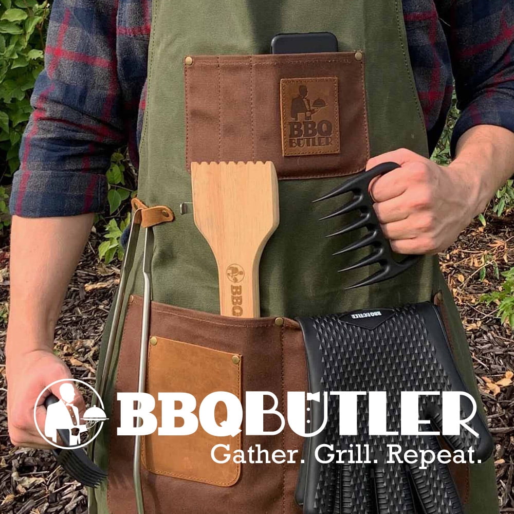 BBQ Butler Bristle Free Grill Brush - 360 Degree Grate Scraper - Stainless Steel