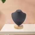 thumbnail image 6 of Jewelry Bust Pendant Show with Wooden Base,Necklace Display Model, Display Holder Bedroom Shows Women Dark Grey, 6 of 7