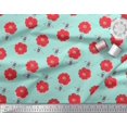 thumbnail image 3 of Soimoi Modal Satin Fabric Floral & Bee Insects Printed Fabric 1 Yard 42 Inch Wide, 3 of 3