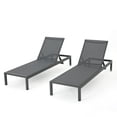 thumbnail image 4 of Outdoor Chaise Lounge Set of 2 with 5 Adjustable Position & Mesh Seat, Aluminum Patio Lounge Chair with Wheels for Outdoor Backyard Poolside, Gray, 4 of 9