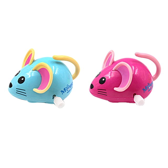 Wind-Up Toys For Kids 2pcs Wind-Up Mouse Toy Cartoon Funny Plastic Clockwork Toy Gift for Kids Children (Mixed Color)