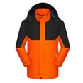 thumbnail image 2 of Txeol Orange Winter Outdoor Hooded Coats for Men Rain Ski Snow Jacket 3 in 1 Fleece Lined Jacket Thicken Warm Parka Raincoats with Pockets 5XL, 2 of 4