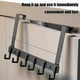 thumbnail image 5 of Over The Door Hooks, 6-Hook Towel Rack Hanger, Rustproof Aluminum Door Mounted Organizer for Bathroom Bedroom Closet Storage, Space Saving Hanging Solution for Towels Robes Hats Coats Accessories, 5 of 6
