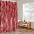 thumbnail image 4 of Red Stripe Shower Curtain, Retro Abstract Art Farmhouse Red Stripe Waves Waterproof Shower Curtain Set with 12 Hooks Lightweight Bath Curtains Fabric Bathroom Decor 36x72 Inches, 4 of 9