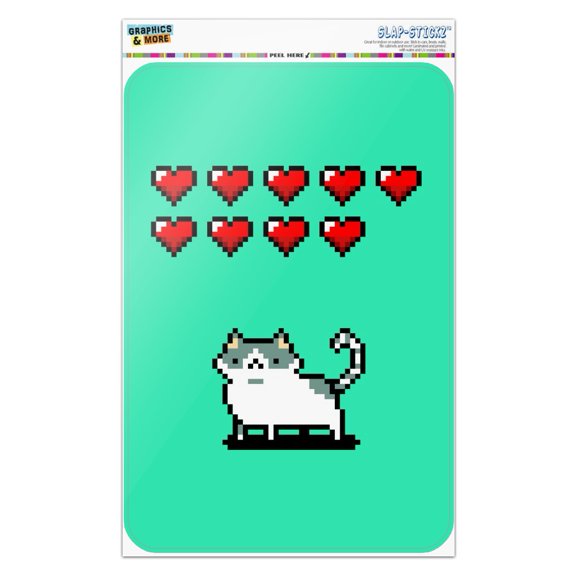 Nine Lives Cat Pixel Retro Game Home Business Office Sign