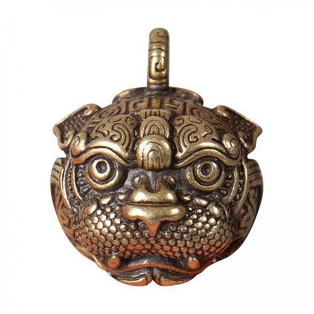 Colgante de campana,Dijes de llavero de latón con forma redonda,Decoración de jardín china colgante,Campana de viento de latón con forma de bola de Feng Shui,Llavero