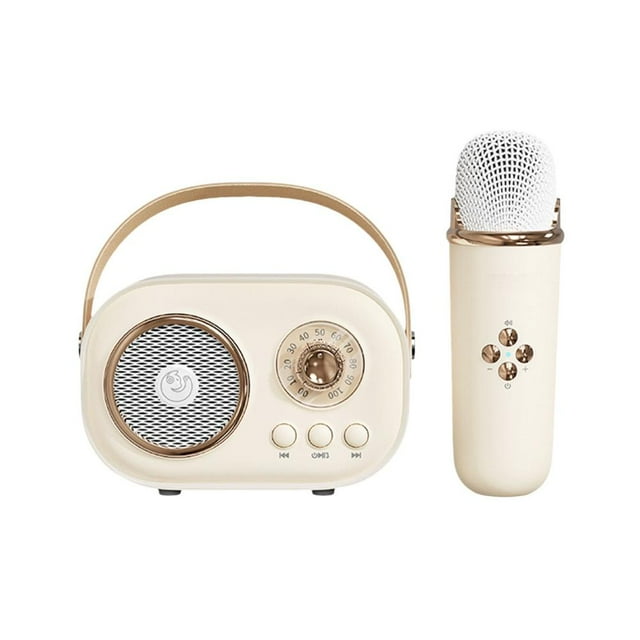 Feltree Mini Karaoke Machine Karaoke Machine for Kids and Adults Cute Karaoke with Microphone Set Portable Bluetooth Speaker with Microphone Retro Handheld Style For