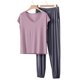 thumbnail image 2 of TaTaai Loose Fit Winter Sleepwear Women, Thick Warm Pajama Top with Pants, Solid Color Fleece Loungewear Set, Cozy Cold Weather Apparel Gift, 2 of 6