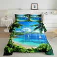 thumbnail image 2 of Erosebridal Palm Tree Bedding King Comforter Set,Ocean Beach Bedding Sets King with Comforter,Botanical Decoration,Reversible,Super Cozy,3 Pieces, 2 of 8