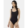 thumbnail image 2 of No Boundaries Seamless Ribbed Square Neck Bodysuit 2-pack, Sizes XS-3XL, 2 of 6