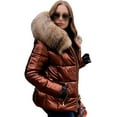 thumbnail image 5 of Glonme Women Outwear Long Sleeve Thickened Jacket Hooded Coat Holiday Plush Puffer Fluffy Hoodies Orange 2XL, 5 of 7